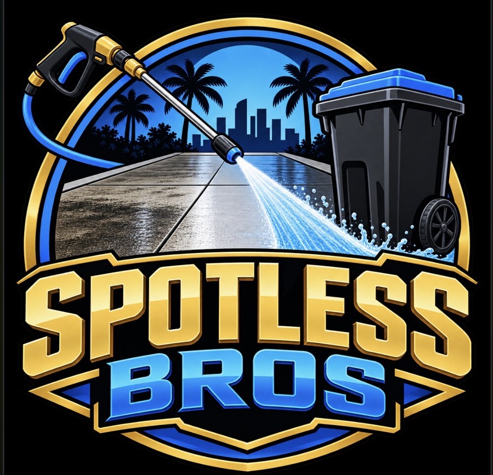 Spotless Bros pressure washing and trash can cleaning logo